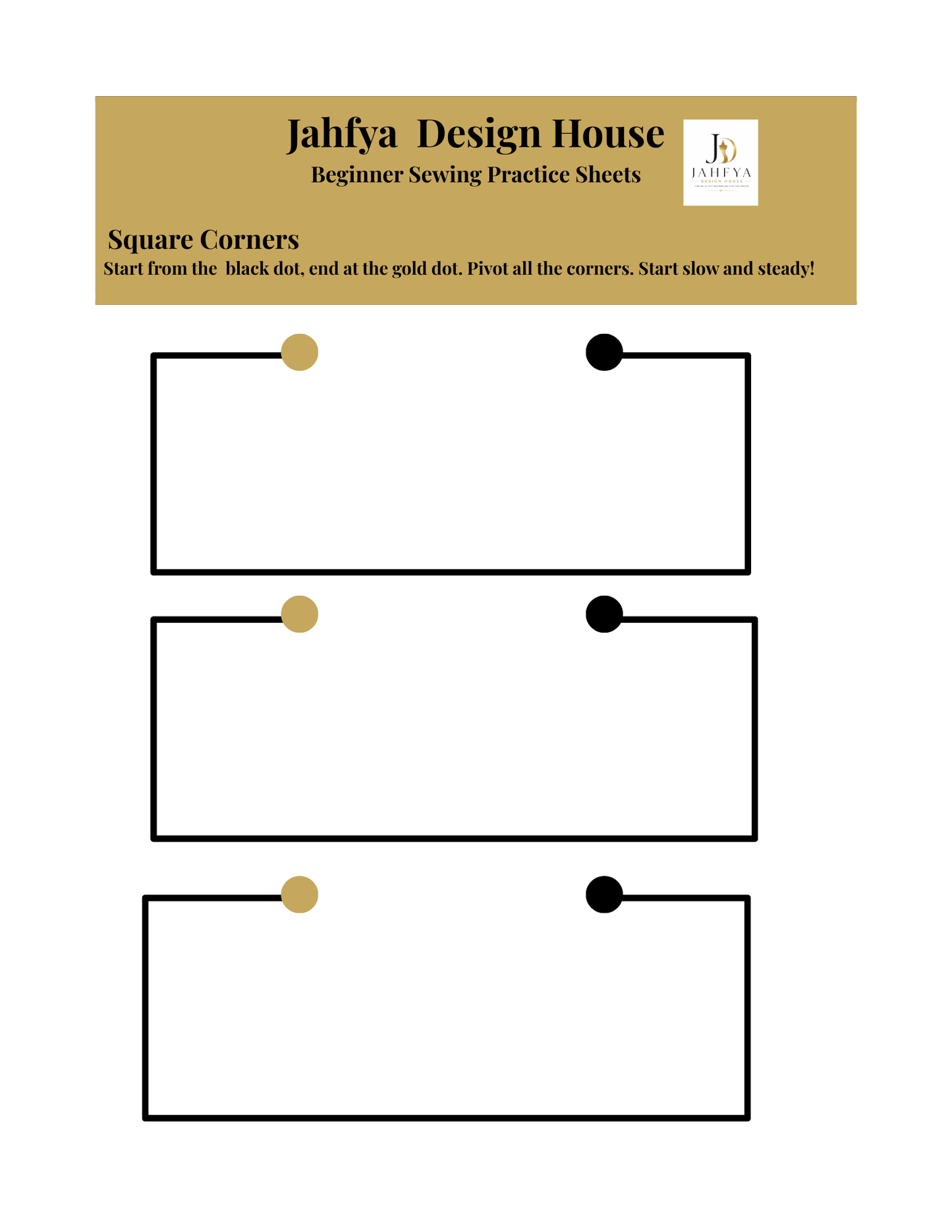 Beginner Sewing Practice Sheets — Printable PDF (15 Pages) | US Letter & A4