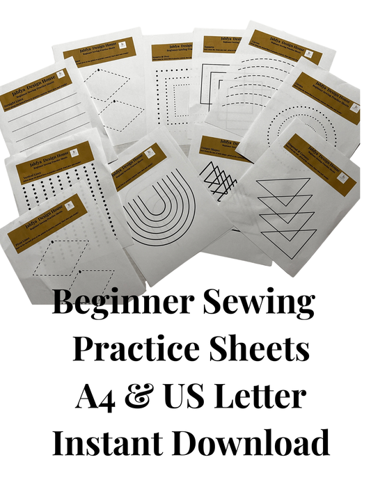 Beginner Sewing Practice Sheets — Printable PDF (15 Pages) | US Letter & A4